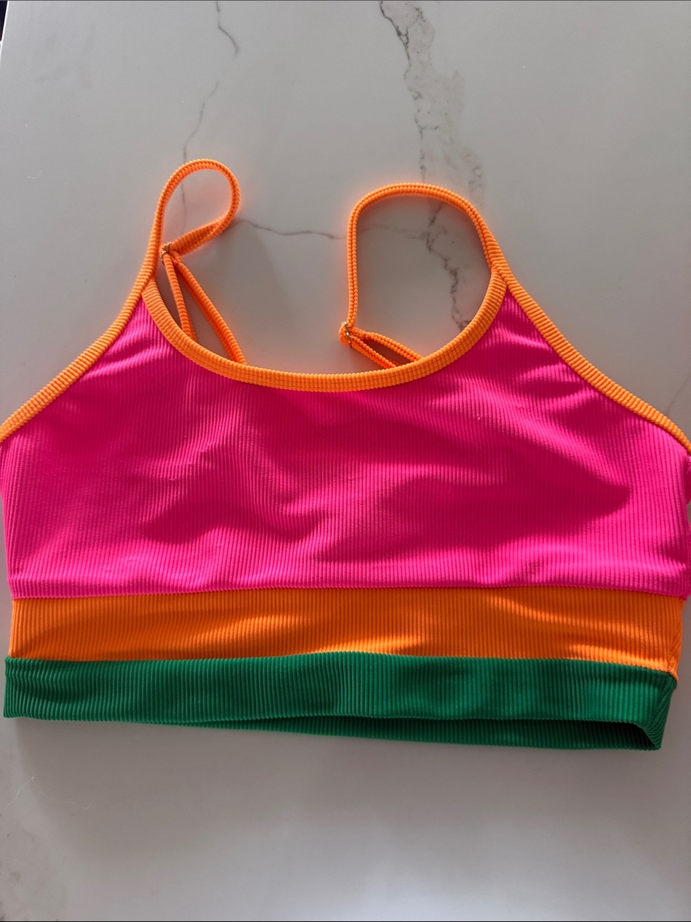 Beach Riot Neon Pink, Green & Yellow Colorblock Bikini Set - Picture 6 of 11